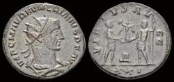Ancient Coins - Numerian AE antoninianus emperor receiving Victory on globe from Jupiter