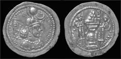 Ancient Coins - Sasanian Kingdom Yazdgard I AR drachm