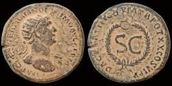 Ancient Coins - Trajan AE As S C in wreath-Rare!