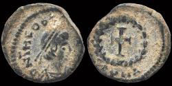 Ancient Coins - Theodosius II AE nummus cross