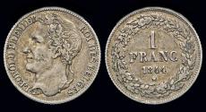 World Coins - Belgium Leopold I 1 frank 1844