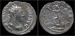 Ancient Coins - Trajan Decius AR antoninianus Victory running left.