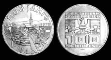 World Coins - Austria 100 schilling 1977- 100 years of Villach