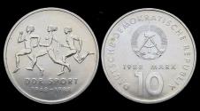 World Coins - DDR 10 mark 1988 40 jahre sportbund