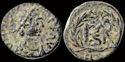 Ancient Coins - Marcian AE nummus monogram in wreath