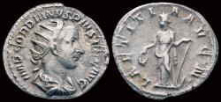 Ancient Coins - Gordian III AR antoninianus  Laetitia standing left