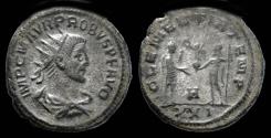 Ancient Coins - Probus AE antoninianus emperor receiving globe from Jupiter