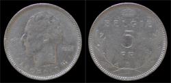World Coins - Belgium Leopold III 5 frank 1936 VL- pos A