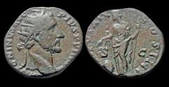 Ancient Coins - Antoninus Pius AE dupondius Providentia standing left