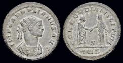 Ancient Coins - Aurelian AE antoninianus emperor clasping hands with Concordia