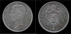 World Coins - Belgium Albert I 20 frank (4belga) 1932FR-pos B