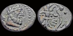 Ancient Coins - Pisidia Selge AE13 thunderbolt and bow