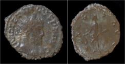 Ancient Coins - Tetricus I billon antoninianus Salus standing left.