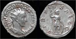 Ancient Coins - Volusian AR antoninianus Virtus standing right