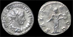 Ancient Coins - Volusian AR antoninianus Salus standing right