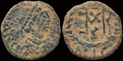 Ancient Coins - Marcian AE nummus monogram in wreath