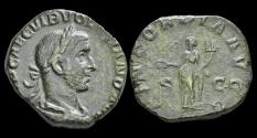 Ancient Coins - Volusian AE sestertius Concordia standing left