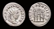 Ancient Coins - Philip I AR antoninianus four standards