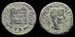 Ancient Coins - Spain Tiberius AE As inscribed altar