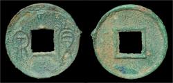 Ancient Coins - China Xin Dynasty emperor Wang Mang AE Huo Quan