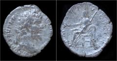 Ancient Coins - Septimius Severus AR denarius Pax seated left