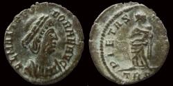Ancient Coins - Theodora AE4 Pietas standing right