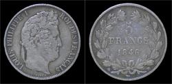 World Coins - France Louis Philippe I 5 francs 1846BB