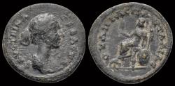Ancient Coins - Thrace Pautalia Faustina II, Augusta AE22 Demeter seated left