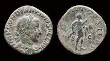 Ancient Coins - Gordian III AE sestertius emperor standing right