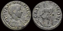 Ancient Coins - Lydia Saitta Philip II, as Caesar AE23- Tyche standing facing