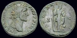 Ancient Coins - Antoninus Pius AE sestertius Annona standing right