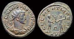 Ancient Coins - Probus billon antoninianus Probus receiving globe from Jupiter