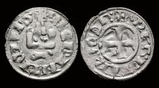 World Coins - Crusader Principality of Archaea Philippe de Taranto billon denier Tournois