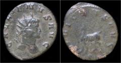 Ancient Coins - Gallienus billon antoninianus goat walking left.