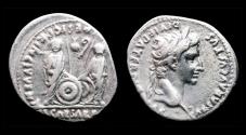 Ancient Coins - Augustus AR denarius Gaius and Lucius