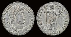 Ancient Coins - Valentinian I AE follis emperor standing facing