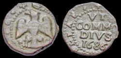 World Coins - Italy Sicily Messina Charles II AE grano