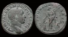 Ancient Coins - Severus Alexander AE sestertius Providentia standing left