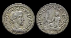 Ancient Coins - Phrygia Philomelion Trajan Decius AE26 river-god Gallos reclining left