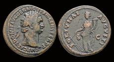Ancient Coins - Domitian AE As Fortuna standing left