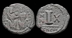 Ancient Coins - Justin II with Sophia AE decanummium Large I