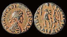 Ancient Coins - Arcadius AE follis emperor standing left