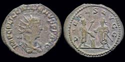 Ancient Coins - Gallienus, joint reign billon antoninianus Gallienus and Valerian sacrificing