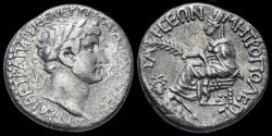 Ancient Coins - Kilikia Tarsos Hadrian AR tridrachm Tyche seated left