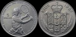 World Coins - Niue 5 dollar 1988-Olympic games Seoul 1988- Steffi Graf