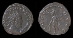 Ancient Coins - Tetricus I billon antoninianus Virtus standing left.