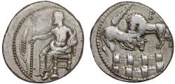 Ancient Coins - Cilicia. Tarsus: Balacrus AR stater – Baaltars/Lion over city walls – Rare