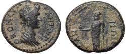 Ancient Coins - Lydia. Sala AE19 pseudo-autonomous coinage under Trajan – Senate/Zeus Lydios