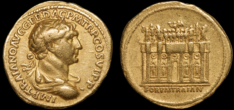 Trajan AV aureus Trajan s Forum Roman Imperial Coins