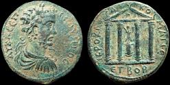 Ancient Coins - Septimius Severus AE30. Komana. Pontos – Nike statue in tetrastyle temple